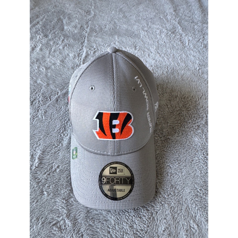 New Era Cincinnati Bengals Super Bowl LVI 9FORTY Adjustable Hat Grey OSFM